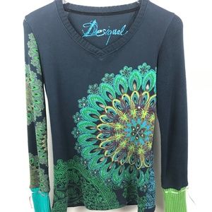 Desigual V neck Sweater Sz XS